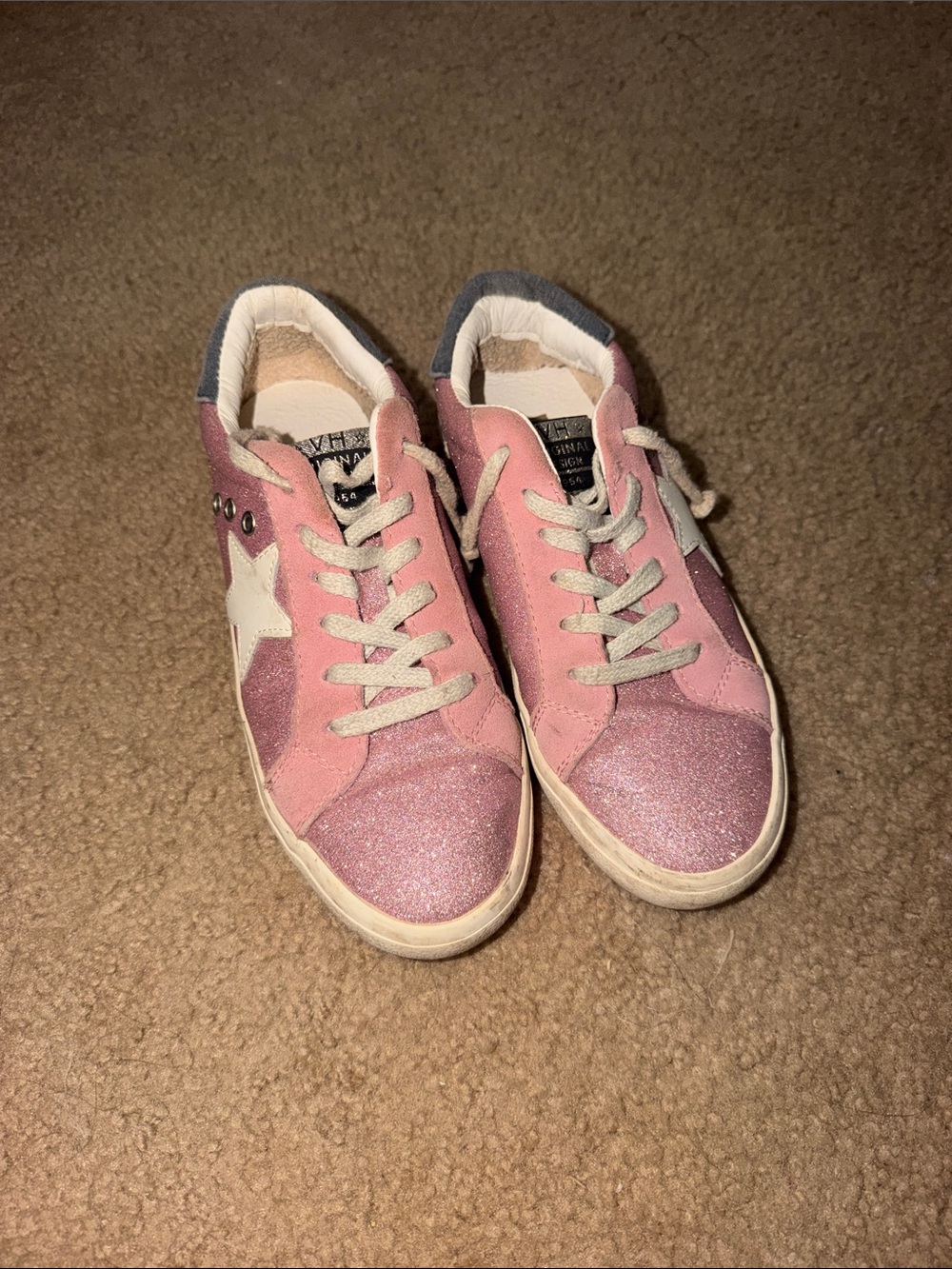 Pink Vintage Havana Glitter Low-Top Women's Sneakers